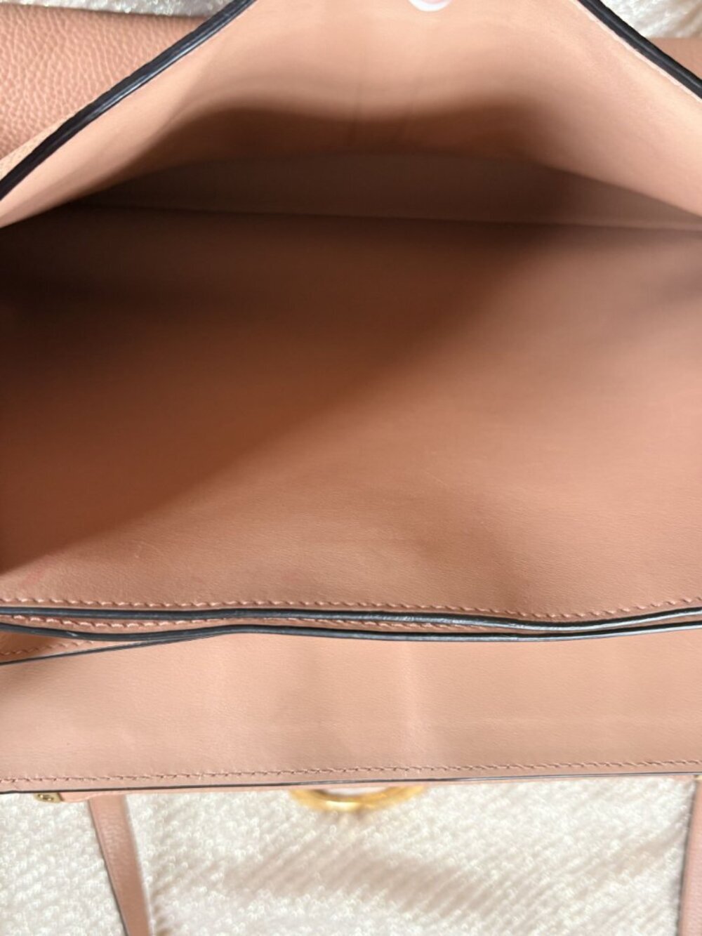 Salvatore Ferragamo Margot Satchel Beige Pink Calfskin Leather - Picture 6 of 8